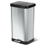 Large Metal Kitchen Garbage Bin with Soft Close Lid, Foot Pedal and Waste Bag Roll Holder, 20 Gallon