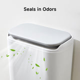 Small Trash Can with Lid, 1.8 Gallon Flip-Top Wall-Mounted Garbage Can, Slim Waste Basket & Compost Bin for Bathroom, Kitchen