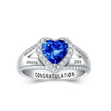 Oseew 2027 10K Class Ring High School College Graduation (White Gold)