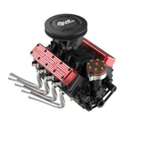 MechPuConToy Mini V8 Engine Model Kit That Runs, FS-V800WGPC 1/10 Scale 28cc Water-Cooled Four-Stroke OHV V8 Engine Model Kit, Build Your Own V8 Metal Engine That Works