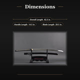 Empire Wheel Katana, 1080 Carbon Steel Long Handle Full Tang Sword