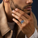 Oseew 2027 Men Custom Gold Graduation Class School Ring High (White Gold)