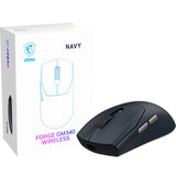 MSI Forge GM340 Wireless NAVY Wireless/Wired Gaming Mouse, 12000DPI, 1000Hz Query Rate, Symmetrical Design, 50+ Million Clicks, 6 Buttons, 82 Hours Battery Life, 1ms Latency, 57g