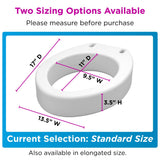 NOVA Raised Toilet Seat for Seniors & Post-Surgery Recovery – Standard Bolt-On Under-Seat Design Uses Existing Toilet Seat & Lid, 3.5” Elevation, 300 lb Capacity, Durable Plastic, Easy Install