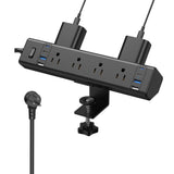 VILONG Desk Clamp Power Strip, Edge Mount, 8AC, 8USB (4 USB-C), 1200J