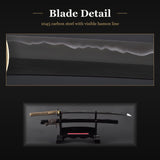 1045 Carbon Steel Turbulent Ocean Katana, Hand Forged Full Tang Sword