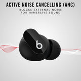 True Wireless Noise Cancelling Earbuds - Compatible with Apple & Android, Built-in Microphone - Black Beats