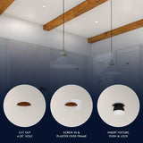 LUXRITE 4 Inch LED Regressed Trimless Spotlight, Push N’ Lock, 5 CCT Selectable (2700K-5000K), 25W, 1950 Lumens, CRI 90, Dual Dimming (0-10V/Triac), 120-277V, ETL Listed, Damp Rated, Round (4 Pack)