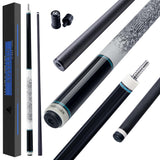 KONLLEN Carbon Fiber Pool Cue, Low Deflection Shaft with Pro Taper, Ebony Inlay Design, 11.8mm Tip, Adjustable Weight System