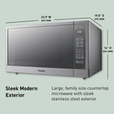 Panasonic Microwave Oven, Stainless Steel Countertop/Built-In Cyclonic Wave with Inverter Technology and Genius Sensor, 2.2 Cu. Ft, 1250W, NN-SN97JS (Silver)