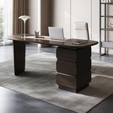 AQWASYUTER Office Computer Desk Retro Style Study Desk with Storage Cabinet