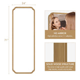 WallBeyond Full Length Mirror Wall Mounted 71"x24", Rustic Wooden Frame Floor Mirror, Large Full Body Mirror for Bedroom, Leaning or Hanging Against Wall (Natural Solid Wood)