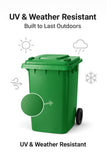 Green 95-Gallon Wheeled Rectangular Trash Can with Hinged Lid