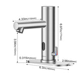 Achelous Stainless Steel Automatic Touchless Bathroom Sink Faucet, Hands Free Infrared Sensor Basin Faucet with Temperature Control, Battery Powered Sensor Bathroom Tap Brushed Nickel
