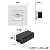 LUXRITE 4 Inch LED Recessed Trimless Spotlight with JBox, Twist N' Lock & Interlocking Trim, 5CCT 2700K-5000K, 15W, 1000LM, CRI90, 38° Beam Angle, Dimmable, IC Rated, Wet Rated, ETL, White (4 Pack)