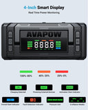 AVAPOW Jump Starter with Air Compressor, 5000A 150PSI Car Battery Jump Starter Portable with 4" HD Display 12V Jump Box & Battery Booster (8L Gas/8L Diesel) with Auto-Shutoff Tire Inflator
