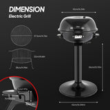 ROVSUN 1600W Vertical Electric Grill with Lid, Red 304 Stainless Steel Grill w/Detachable Pull-out Drip Tray, Double Layer Design, Portable & Removable, for Indoor and Outdoor Use (Black Vertical)