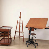 Solid Wood Artist's Easel，Foldable Floor-Standing Display Stand