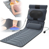 Full Body Massage Mat with Heat - 10 Vibrating Motors, 2 Heating Pads, Ultimate Back & Lumbar Relief, Calf Muscle Relaxation Mattress Pad for Home Spa