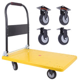 Foldable Heavy Duty Push cart, 660 lbs Dolly with Swivel Wheels for Home