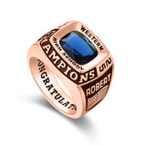 Oseew 2027 Personalized Men's Square Class Graduation Ring (Rose Gold)
