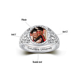 Oseew 2027 Senior Graduation Ring for Women High School Class (White Gold)
