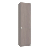 Tuhome Home 71" Tall Standard Bookcase with 5 Open Storage Shelves, 2 Doors, Closed Back, Freestanding Living Room, Office or Bedroom Storage (Model M5), Silver Oak/Wenge