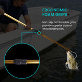 Gaffer Sportfishing 2-Piece Extendable Fishing Gaff Hook - Heavy-Duty Fishing Gaff Pole with Stainless Steel Hook - Durable, Corrosion-Resistant Design for Saltwater & Freshwater Fishing Pole - Gold