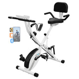 BARWING Folding Exercise Bike, Foldable Upright Stationary Bike for Home Gym, Indoor Cycling Bike with 16-Level Adjustable Magnetic Resistance, 6.6 LBS Flywheel, 350LB Capacity, with APP