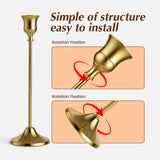 SylvaCraft Brass Gold Candle Holders Rustproof Taper Candlestick Holders for Holiday Party Table Centerpiece Wedding Fireplace Mantel Housewarming Gift(10 Sets(30 Pcs))