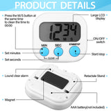 Weewooday 24 Pcs Digital Kitchen Timer Magnetic Timer Bulk On/Off Switch Minute Second Count up Countdown Loud Alarm for Exercise Cook Baking (Black,White)