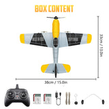 HAWK'S WORK 3 Channel RC Plane BF-109, Remote Control Airplane Ready to Fly, 2.4GHz 6-axis Gyro Stabilizer, Easy to Fly for Kids & Beginners