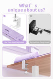 SMALLRT Purple Desk Clamp Power Strip with 6.5 FT Extension Cord, PD 40W USB-C Fast Charging Ports, 5 AC Outlets 4 USB-C 2 USB-A, Fits 2.1 inch Table Edges