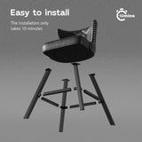 Ollega 26" Black Swivel Counter Height Bar Stools Set of 4, 18.9" Wide Seat