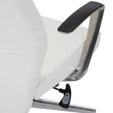Office Star Products Antimicrobial Fabric High-Back Commercial Office Chair, Channel Tufting with Lumbar Support, Fixed Padded Aluminum Arms, Chrome Base, Dillon Snow White Fabric