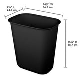5.5 Gallon Rectangular Wastebasket Easy to Clean Open Top Durable Home Kitchen Trash Bin