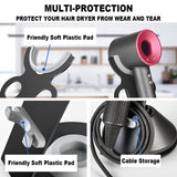 LUXCICU Hair Dryer Stand Holder,Hair Styler Storage Rack for Dyson Supersonic,Desk Heavy Alloy Steel Bracket,Power Plug Cable and Nozzle Attachments Organizer For Bathrooms,Salons,or Bedroom