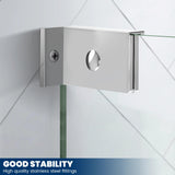 Shower Glass Door Panel, 30" W x 78" H Framless Bathroom Fixed Glass Shower Door Panel Durable 5/16"(8mm) Clear Tempered Door with Fixed Clamps Bathroom Shower Screen (Polished Chrome Finish)