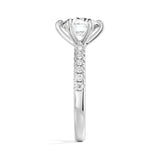 MSBLUE® 2 CT Size 6.5 Round Cut Moissanite Engagement Ring for Women