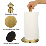 Akicon Paper Towel Holder Stand for Kitchen Countertop & Dining Room Table (Brushed Gold Brass, Classical)
