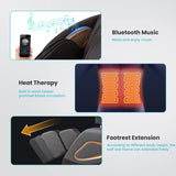 Massage Chair,Full Body Zero Gravity SL Track Massage Chair Recliner Chair with Smart Large Screen Bluetooth Speaker Built-in Heat Therapy Foot Roller Air Massage System for Home Office,Grey