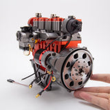 MechPuConToy Mini Metal Engine Model Kit That Runs, GS-L4 Engine Water-Cooled 4-Stroke DOHC Inline Four-Cylinder Engine Model Kit, Physics Science Engine for Adults (Finished Version)