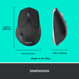 Logitech M720 Triathlon Multi-Device Wireless Mouse, Bluetooth, USB Unifying Receiver