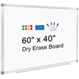 H-Qprobd Dry Erase Board for Wall 60"x40" Aluminum Presentation Magnetic Whiteboard with Long Pen Tray, Wall-Mounted White Board for School, Office and Home H-Qprobd