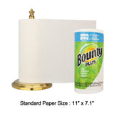 Akicon Paper Towel Holder Stand for Kitchen Countertop & Dining Room Table (Brushed Gold Brass, Classical)