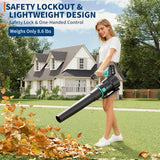 Garvee Leaf Blower Cordless- 20V Electric Leaf Blower 650CFM 200MPH & 2 Speed Mode, 1 * 4.0Ah Battery Powered, 1*Charger Leaf Blowers for Lawn Care, Blowing Leaves, Patio, Dust