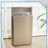 Maxdot 12 Gallon Recessed Waste Receptacle Stainless Steel Commercial Trash Can with Lock Wall Mounted Trash Can for High Traffic Areas Commercial Restrooms