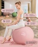 YOTTOY Anti-Burst Exercise Ball for Working Out, Yoga Ball for Pregnancy,Extra Thick Workout Ball for Physical Therapy,Stability Ball for Ball Chair Fitness with Pump (Pink) YOTTOY