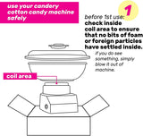 Cotton Candy Machine - Cotton Candy Maker with 10 Cones and Sugar Scoop - By The Candery (12inch)