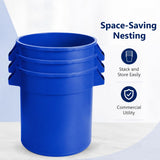 Getzi 6 Pack 20 Gallon Blue Round Commercial Trash Can, Heavy-Duty
